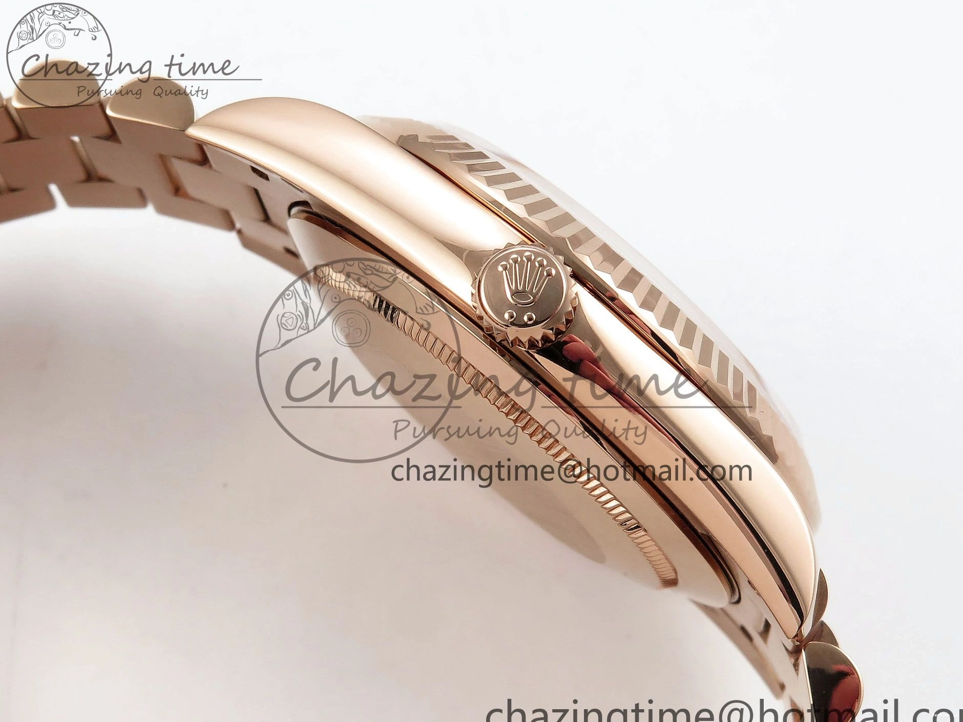 0109 OnTrend DayDate 40 RG JDF 904L Steel Silver Stick Dial on President Bracelet VR3255 V3 (Gain Weight) 1360